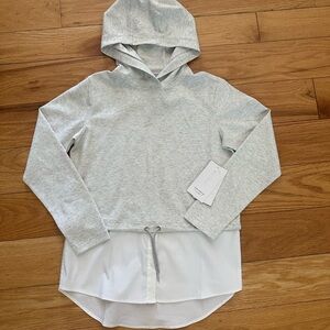 Athleta Light Gray Layered Hoodie